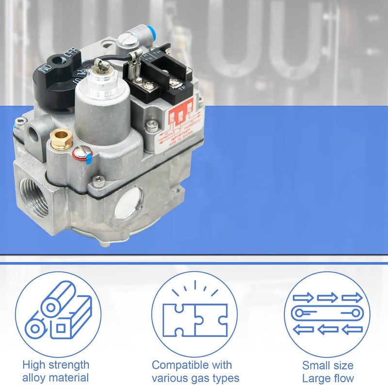 DEEKOOL 700-506 Gas Valve, Fast Opening, 200000 BTU/H, Combination Gas Valve, Inlet Filtered Screen, Pilot Outlet 1/4” Tubing, Standard NEMA Terminals, Widely Used in Natural Gas - Image 2